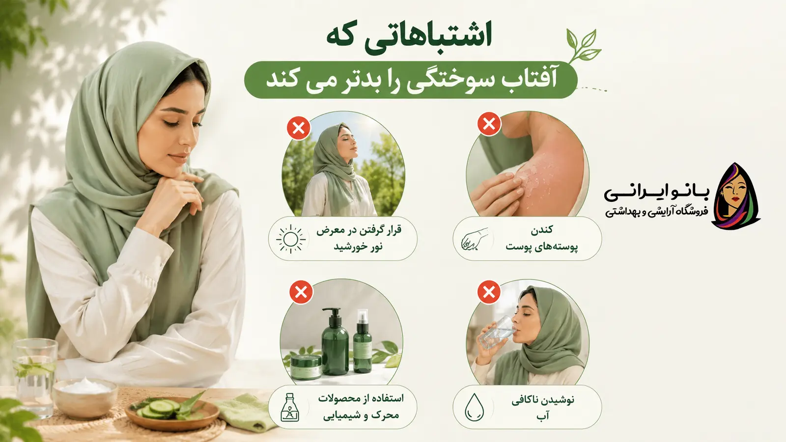 اشتباهاتی که آفتاب سوختگی را بدتر می کند